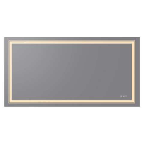 Arba 72" x 30" Frameless Rectangular Anti-Fog Adjustable LED Light Bathroom Vanity Mirror in Silver