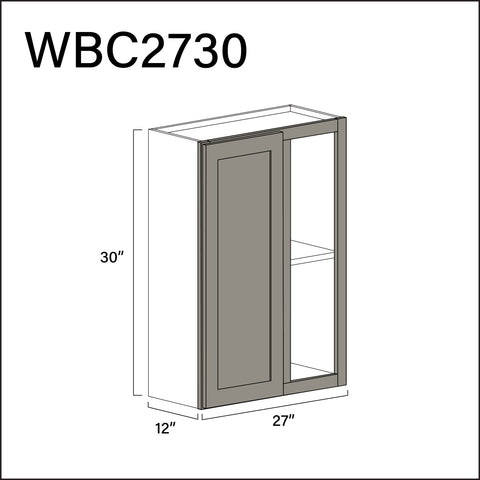 Dark Taupe Shaker Wall Blind Corner Cabinet - 27" W x 30" H x 12" D