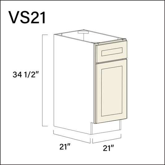 Milkshake White Vanity Sink Base Cabinet - 21" W x 34.5" H x 21" D