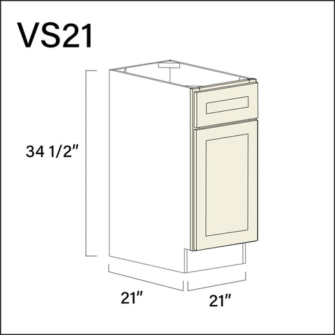 Milkshake White Vanity Sink Base Cabinet - 21" W x 34.5" H x 21" D
