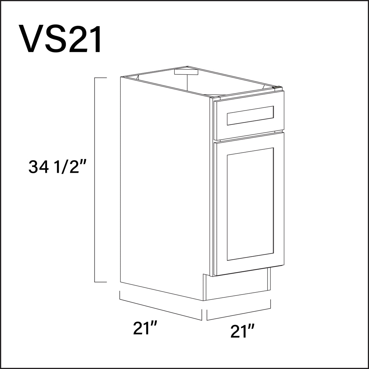 Revival White Antique Vanity Sink Base Cabinet - 21" W x 34.5" H x 21" D