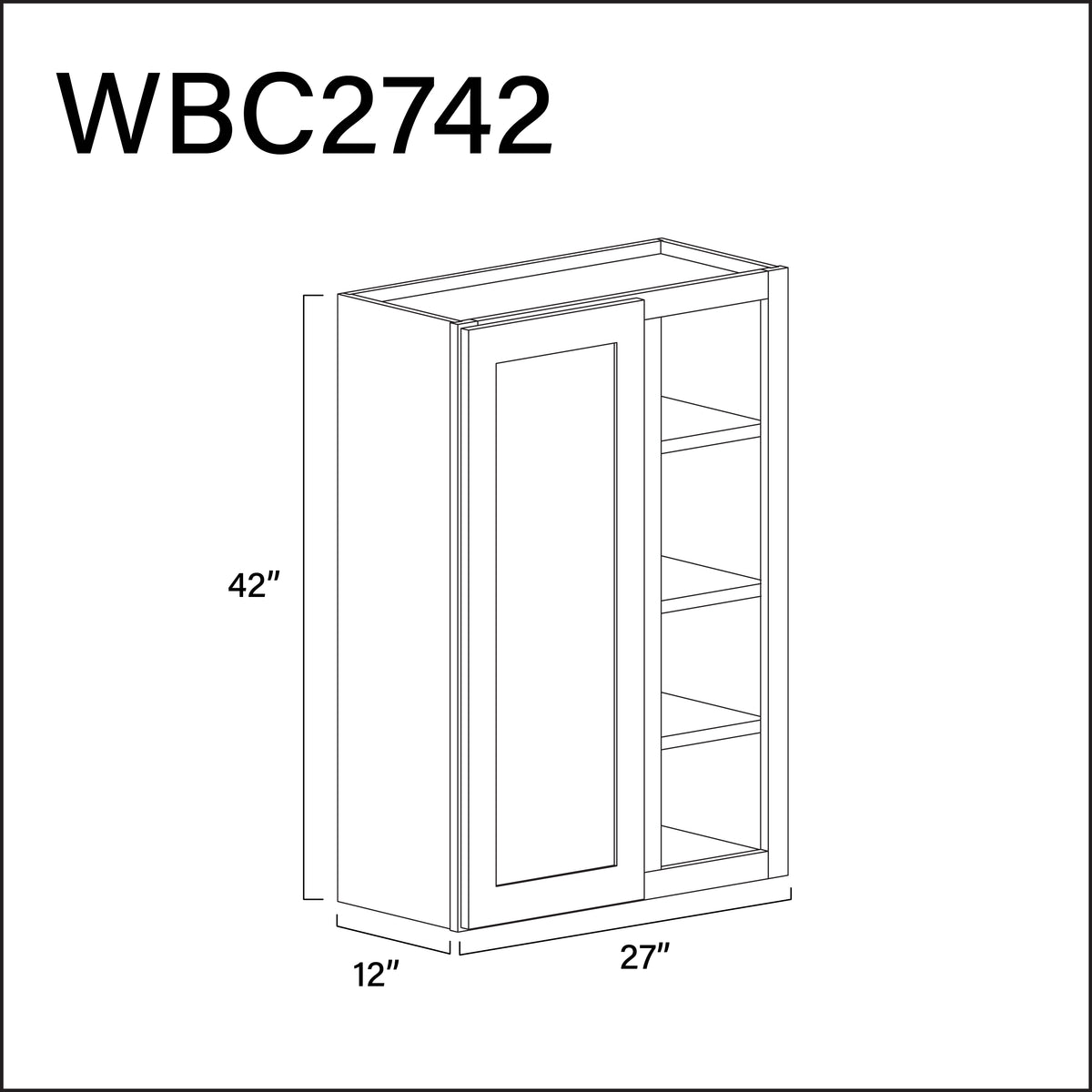 Revival White Antique Wall Blind Corner Cabinet - 27" W x 42" H x 12" D