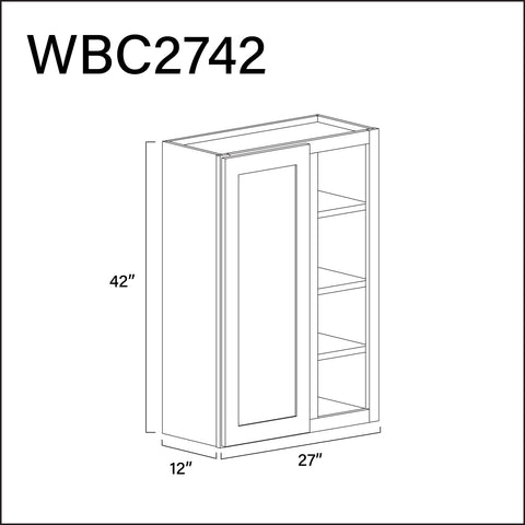 Revival White Antique Wall Blind Corner Cabinet - 27" W x 42" H x 12" D