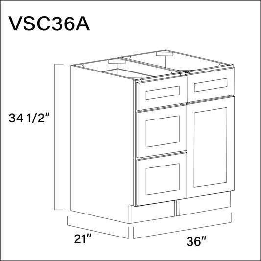 White Shaker Vanity Sink Combo A Cabinets - 36" W x 34.5" H x 21" D