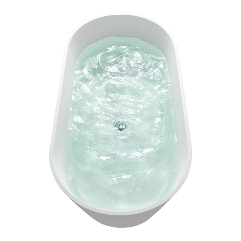 Arba 67" x 31" Freestanding Solid Surface Bathtub in Matte White