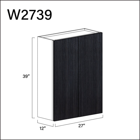 Darkwood Frameless Double Door Wall Cabinet - 27" W x 39" H x 12" D