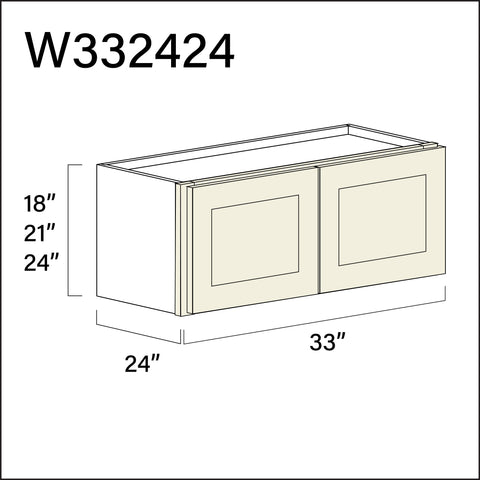 Milkshake White Wall Bridge Double Door Cabinet - 33" W x 24" H x 24" D