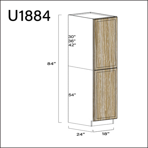 Angel Oak Slim Shaker Single Door Pantry Cabinet - 18" W x 84" H x 24" D