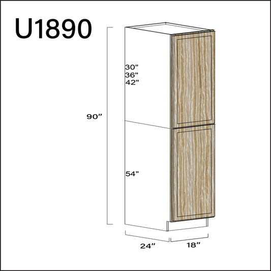Angel Oak Slim Shaker Single Door Pantry Cabinet - 18" W x 90" H x 24" D