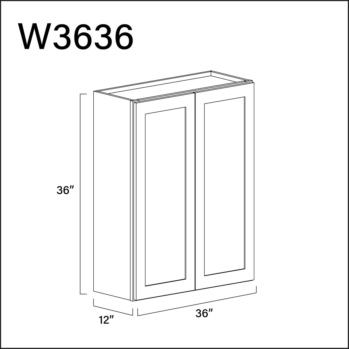 Revival White Antique Double Door Wall Cabinet - 36" W x 36" H x 12" D