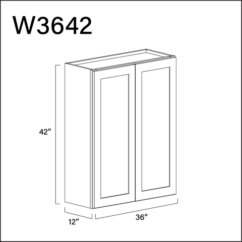 Revival White Antique Double Door Wall Cabinet - 36" W x 42" H x 12" D
