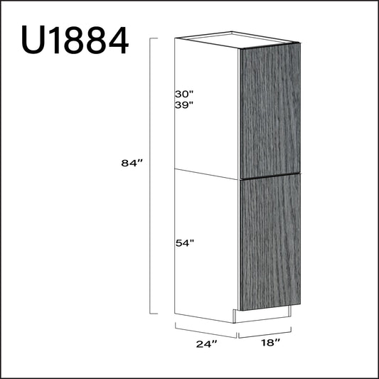 Textured Gray Frameless Single Door Pantry Cabinet - 18" W x 84" H x 24" D